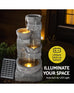 Minerva Solar 4-Tier Rustic LED Light Water Feature