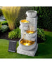 Minerva Solar 4-Tier Rustic LED Light Water Feature