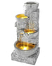 Minerva Solar 4-Tier Rustic LED Light Water Feature