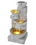 Minerva Solar 4-Tier Rustic LED Light Water Feature