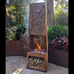 Gaetano Steel Chiminea Fire Pit w/Built in Log Rack