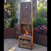 Gaetano Steel Chiminea Fire Pit w/Built in Log Rack