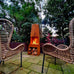 Gaetano Steel Chiminea Fire Pit w/Built in Log Rack
