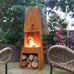Gaetano Steel Chiminea Fire Pit w/Built in Log Rack