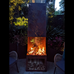 Gaetano Steel Chiminea Fire Pit w/Built in Log Rack
