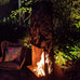 Gaetano Steel Chiminea Fire Pit w/Built in Log Rack