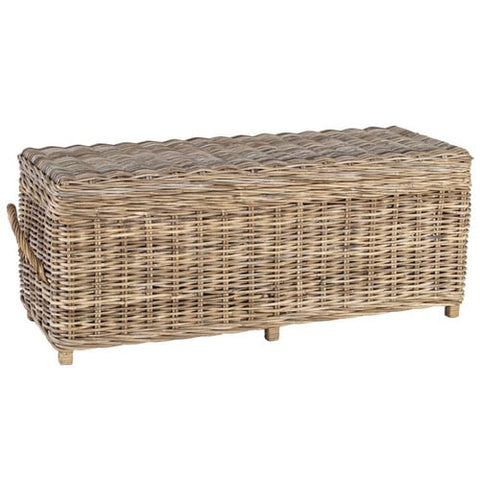 Natural Aubusson Kubu Rattan Storage Ottoman
