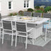 Agni Rectangular Gas Fire Pit Table – White