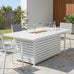 Agni Rectangular Gas Fire Pit Table – White