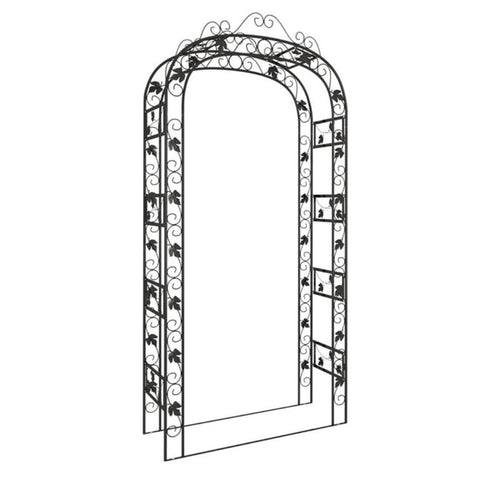 Gianna Garden Black Steel Arch/Trelllis/Pergola - 116x45x240 cm