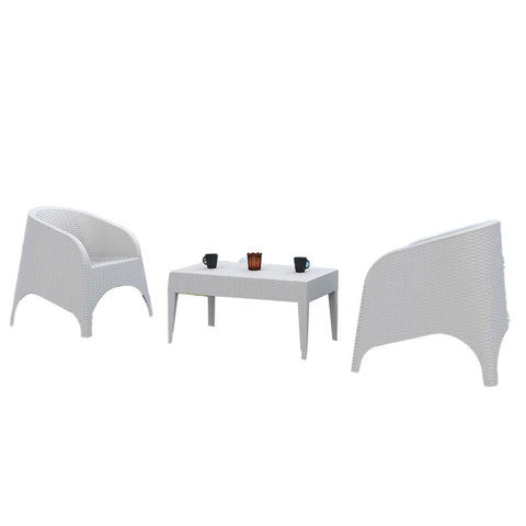 Amrita 3 Piece Chairs & Table Setting - Moulded Resin. 3 Colours