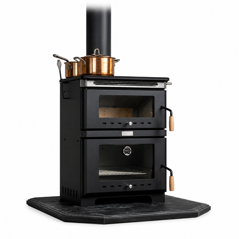 Freeman Freestanding Wood Fire Heater with Bakers Oven & Cook Top