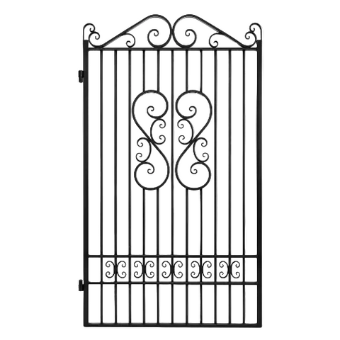 Camille Black Wrought Iron Side Gate. 191.0H x 117.5W cms