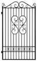 Camille Black Wrought Iron Side Gate. 191.0H x 117.5W cms