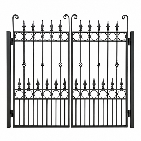 Rochelle Black Wrought Iron Gate 191cm H x 117.5cm W