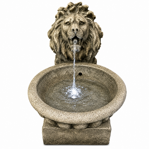 Jungle Lion With Bowl Fountain. 85cm
