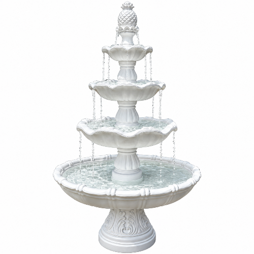 Bolano White Stone Effect 5-Tier Electric Powered Fountain