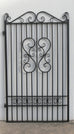 Camille Black Wrought Iron Side Gate. 191.0H x 117.5W cms