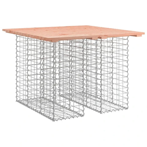 Gabion Design Garden Table 100x102x72cm. Solid Wood Douglas ir