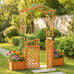 Althea 210cm Wooden Garden Arch w/Gate &2 Planter Boxes