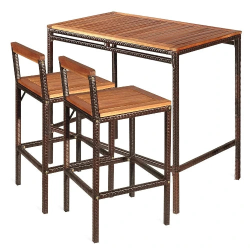 Savannah 3 Pieces Outdoor Bar Table Set \
