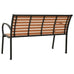 2 Seater Outdoor Garden Patio Deck Park Bench Chair Seat Steel Frame Brown Black