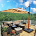 Safa Double Top Deluxe Wood Pattern Patio Umbrella