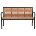 2 Seater Outdoor Garden Patio Deck Park Bench Chair Seat Steel Frame Brown Black