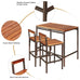 Savannah 3 Pieces Outdoor Bar Table Set \