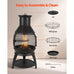 Matala 55.9cm Iron Chiminea Fireplace with Grill Mesh & Chimney Cover