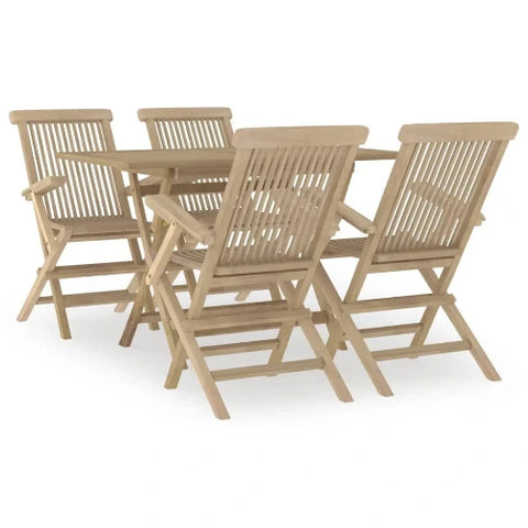 Enzo 5 Piece Garden Dining Set. Solid Wood Teak