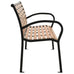 2 Seater Outdoor Garden Patio Deck Park Bench Chair Seat Steel Frame Brown Black