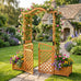 Althea 210cm Wooden Garden Arch w/Gate &2 Planter Boxes