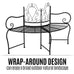 Alesso Half Circular Tree Bench. Black Steel. 150cm Round