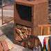 Zafir Fireplace/Chimenea W/ Wood Storage & Pedestal Base. 150cm
