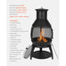 Matala 55.9cm Iron Chiminea Fireplace with Grill Mesh & Chimney Cover