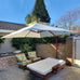 Safa Double Top Deluxe Wood Pattern Patio Umbrella