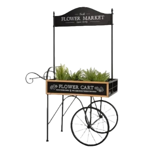Flower Market Cart decorative metal and wood garden cart
