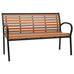 2 Seater Outdoor Garden Patio Deck Park Bench Chair Seat Steel Frame Brown Black