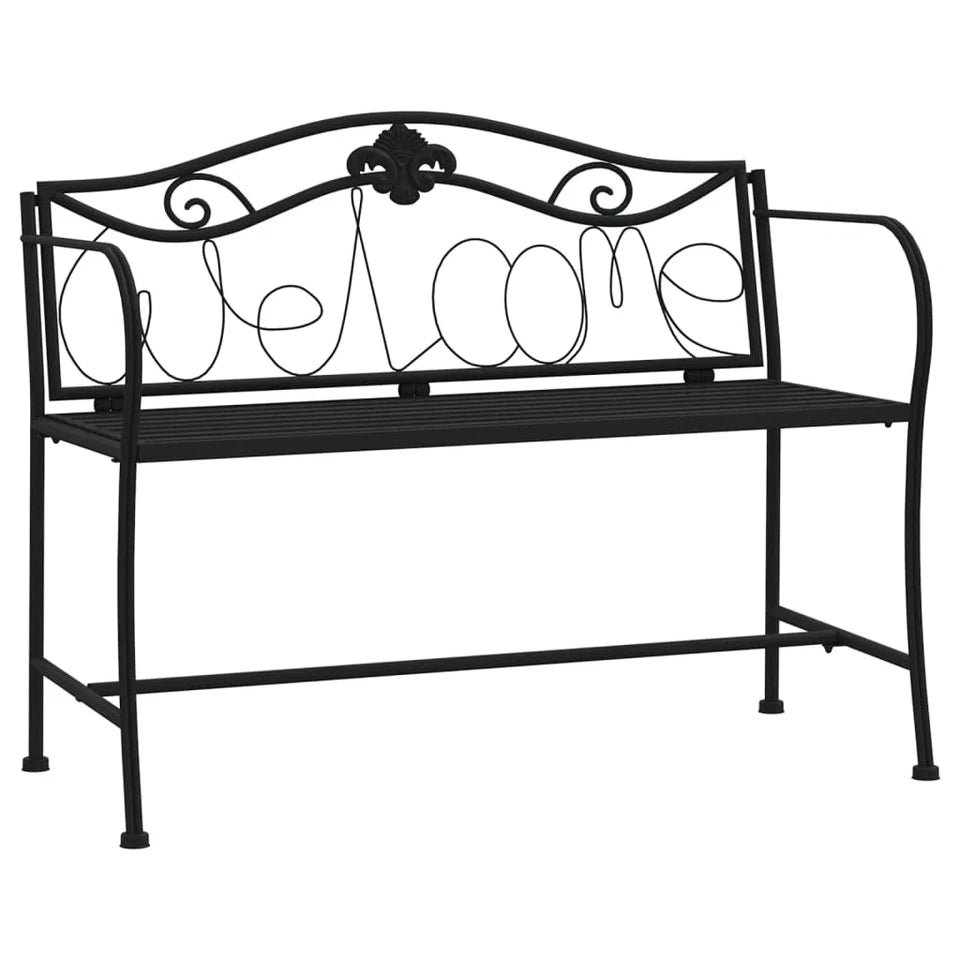 Aggio 2-Seater Garden Bench. 104 cm Black Steel
