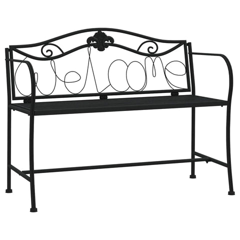 Aggio 2-Seater Garden Bench. 104 cm Black Steel