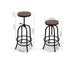 Trento Rustic Industrial Steel Wooden Swivel Bar Bench
