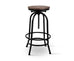 Trento Rustic Industrial Steel Wooden Swivel Bar Bench