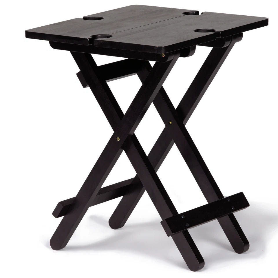Expedia Black Bamboo 4 Wine-Holder Alfresco Table