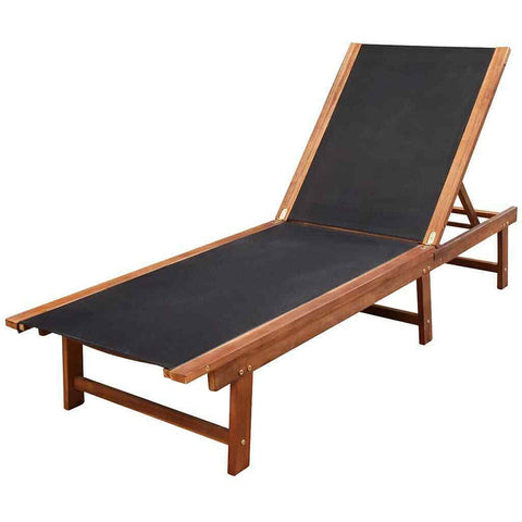 Vallarta Sun Lounger - Solid Acacia Wood and Textilene