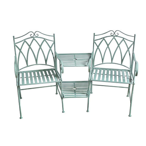 Lanciano 3pc Wrought Iron Table & Chairs. Sage or Whit