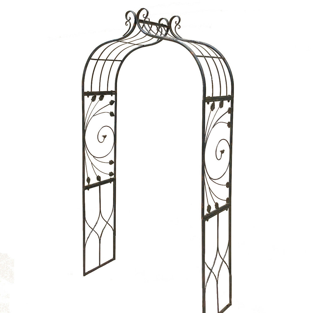 Cassis Wrought Iron Garden Arch - Distressed Black