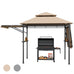 Laurent 2-Tier Patio BBQ Grill Gazebo w/Side Awnings & Shelves