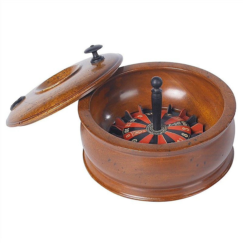 Travelling Roulette Game - Solid Ebony & Mahogany Wood