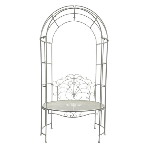 Aran Garden Arbour with Bench Seat - Glossy White
